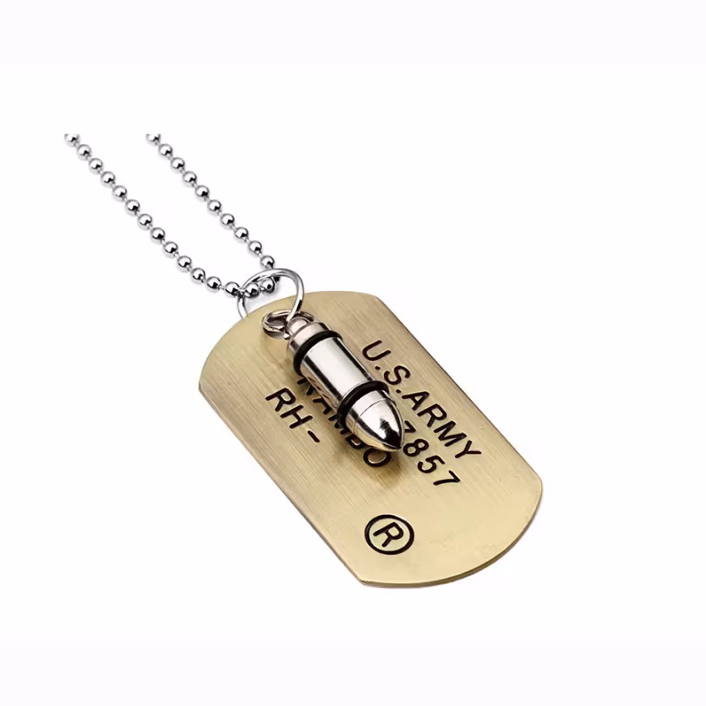 Dog Tag Militärkette mit Kugel aus Edelstahl – Army Halskette für Männer 70cm
