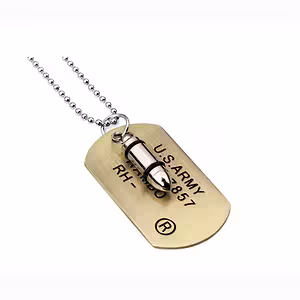 Dog Tag Militärkette mit Kugel aus Edelstahl – Army Halskette für Männer 70cm