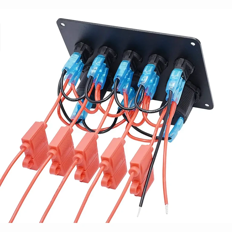 On/Off-Auto-Schalterpanel mit 5 Tasten und blauem LED-Indikator, kompakt und robust
