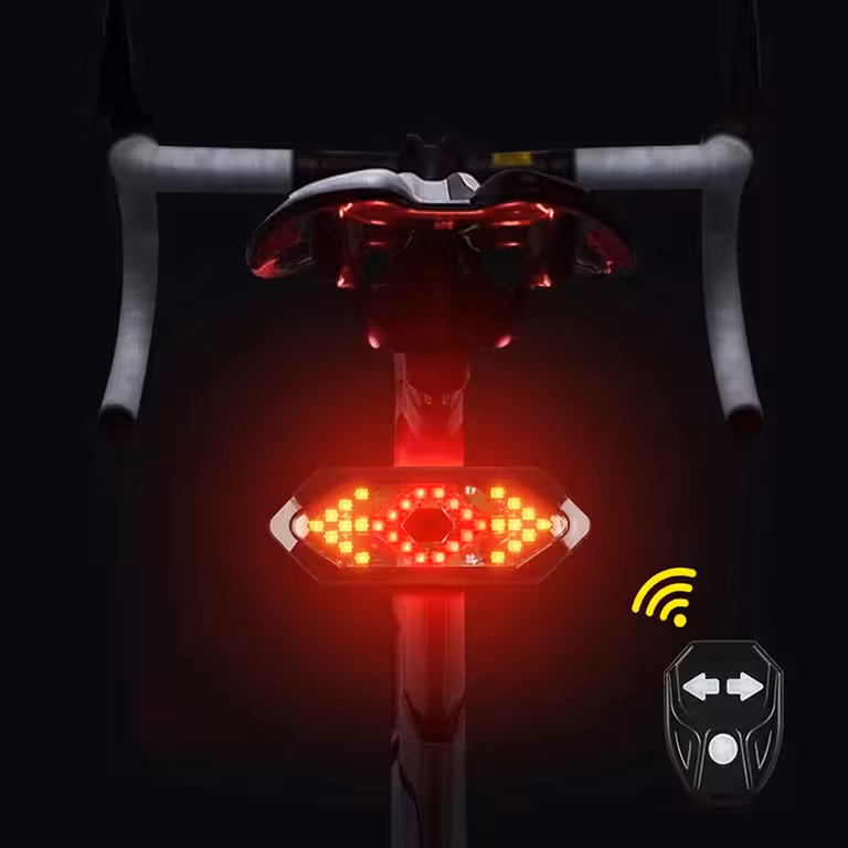 Kabellose Fahrradblinkleuchte – LED-Licht mit Links/Rechts-Signal und Lenker-Fernbedienung