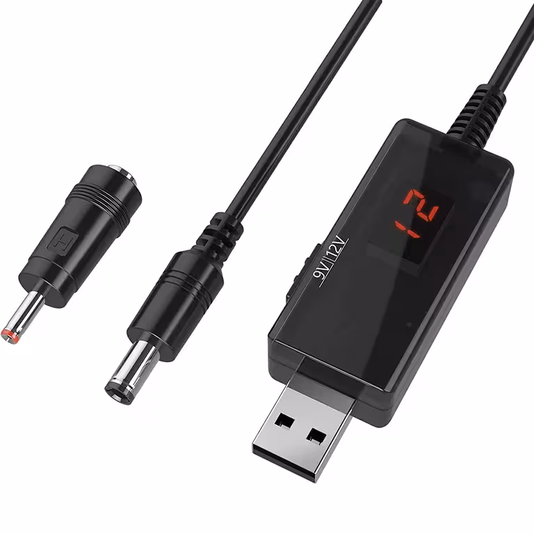 USB-Konvertermodul 5V auf 9V / 12V – Step-Up-Inverter mit LED-Anzeige und UPS-Funktion für Auto, Router und DIY