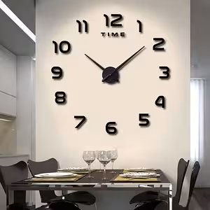 Große 3D-Wanduhr modern, verstellbar 80–130 cm – ideal für Wohnzimmer, Küche und Büro