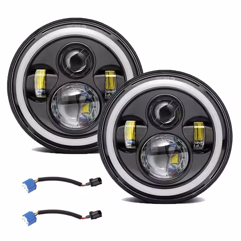 Rundes LED-Scheinwerfer 7 Zoll für Jeep Wrangler, Suzuki Samurai, Nissan Patrol – leistungsstarke Auto- und Motorradbeleuchtung