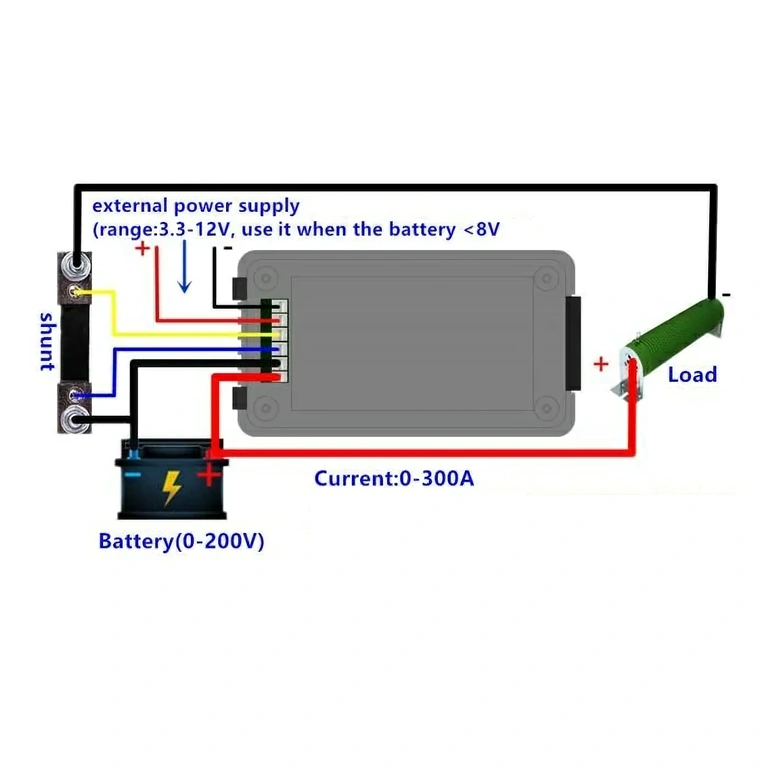 DC-Batterietester mit Spannungs- und Stromanzeige