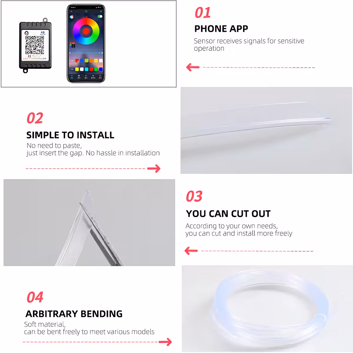 Flexibles RGB-Neonlicht für Fahrzeugdekoration