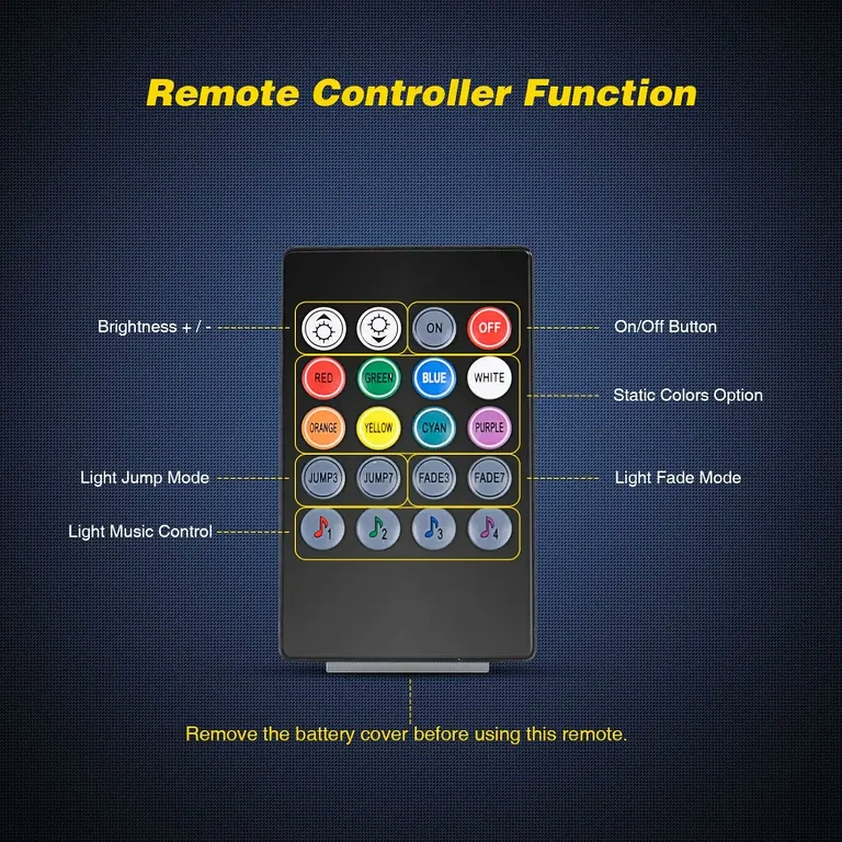 Innenraumbeleuchtung-Kit mit Fernbedienung und Mehrfarben