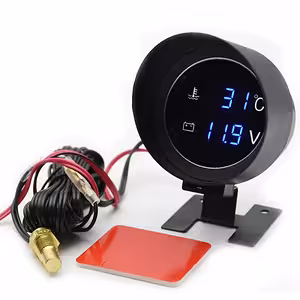 Motor-Wassertemperaturanzeige mit Sonde und digitalem Voltmeter – Auto, Traktor, 12V/24V