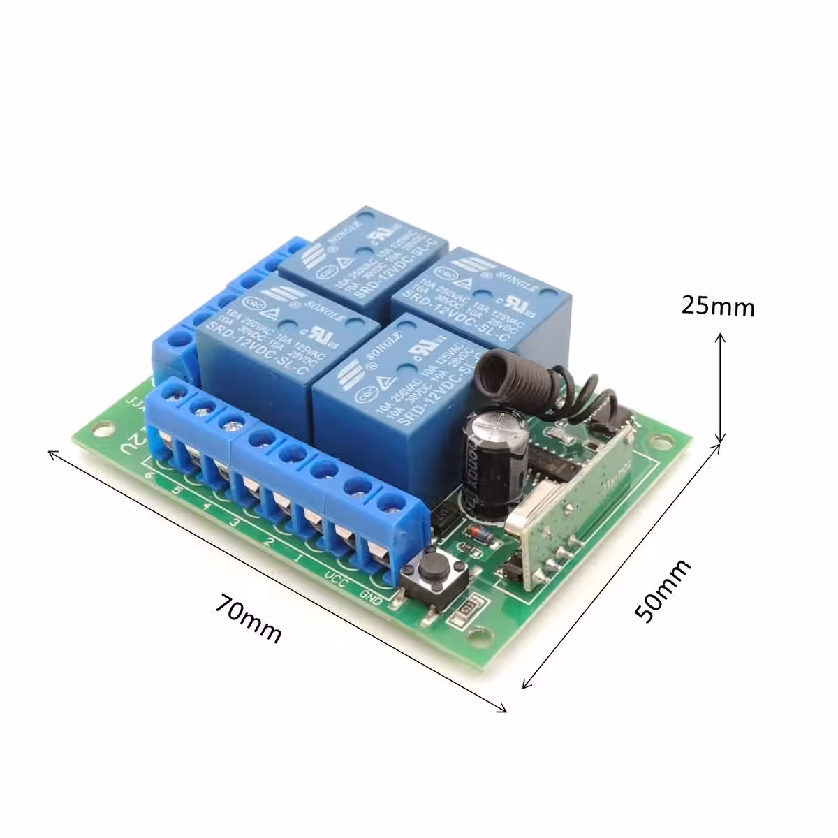 Relais mit Fernbedienung zur Steuerung von Garagentoren, Toren und Automatisierungssystemen
