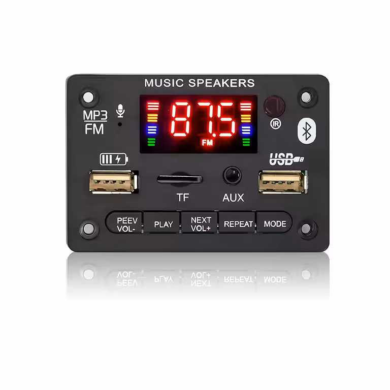 Bluetooth 5.0 Audiomodul mit FM-Radio, MP3 und Stereo-Verstärker 2x40W 5V/12V