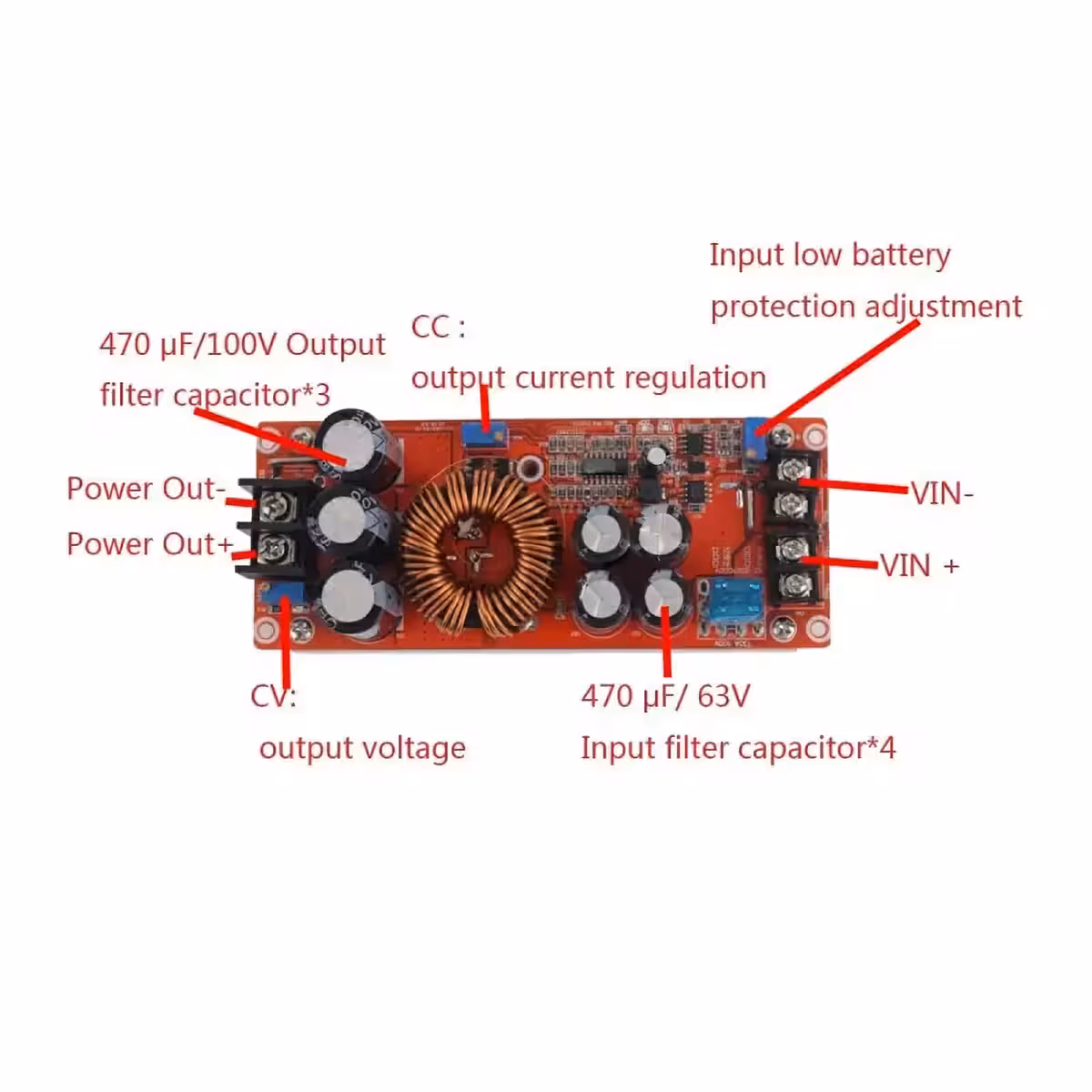 DC-DC Konverter mit einstellbarer Spannung 12-80V, ideal für DIY- und Industrieprojekte