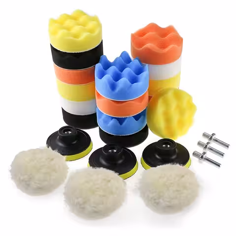 Auto-Polish-Set mit 75mm Pads und 80mm Schwämmen – Bohrmaschinenadapter inklusive