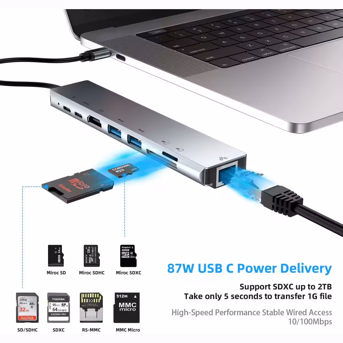 Robuster Aluminium USB-C Hub für professionelle Nutzung