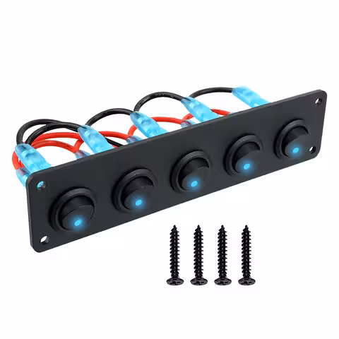 Auto-Schalterpaneel 5 Tasten ON/OFF mit blauem LED 12V/24V