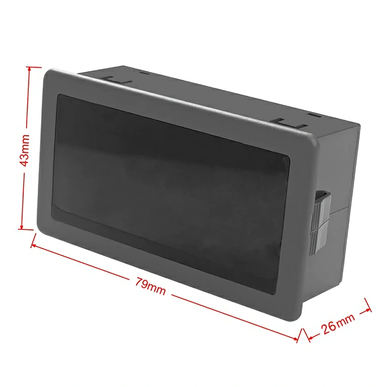 Bild mit Außenabmessungen des elektronischen Drehzahlmessers