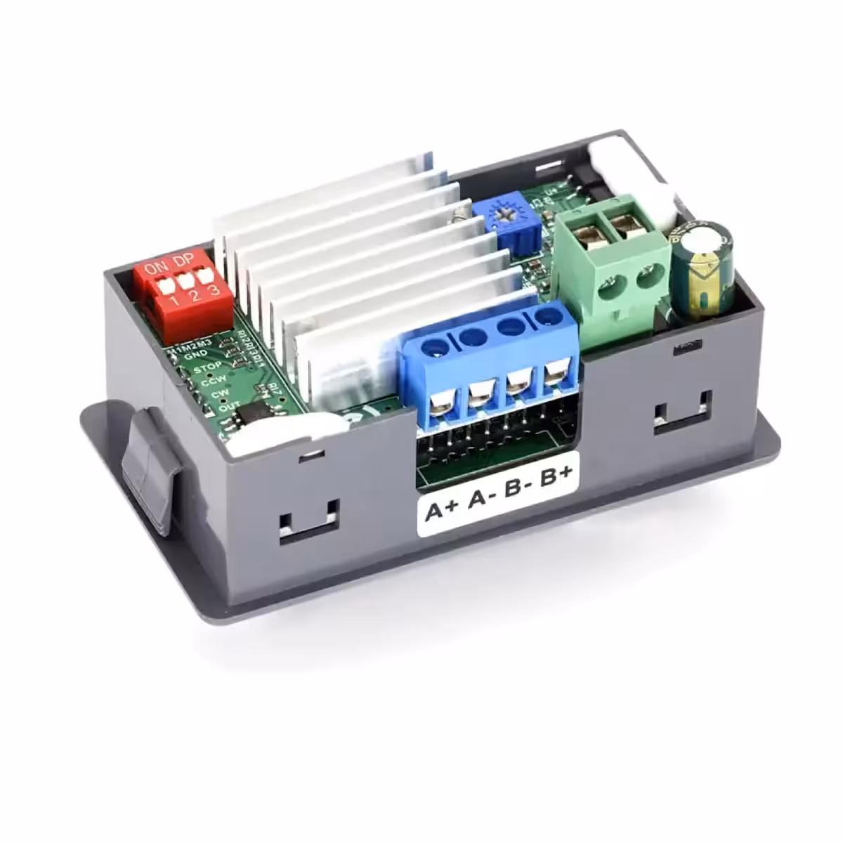 Rückansicht des Stepper-Moduls für CNC mit Anschlüssen