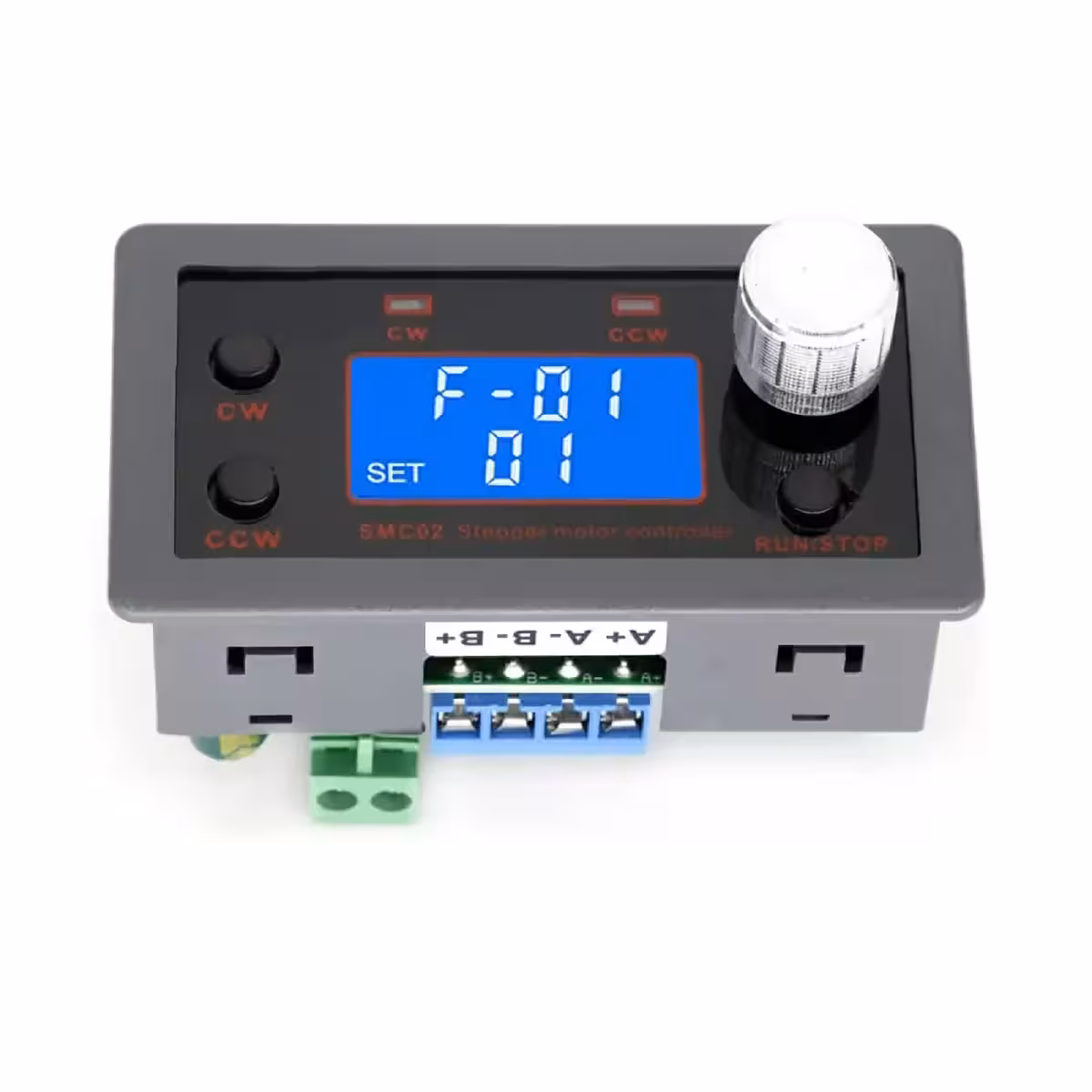 LCD-Bildschirm mit einstellbaren Parametern für Geschwindigkeit, Verzögerung, Zyklen