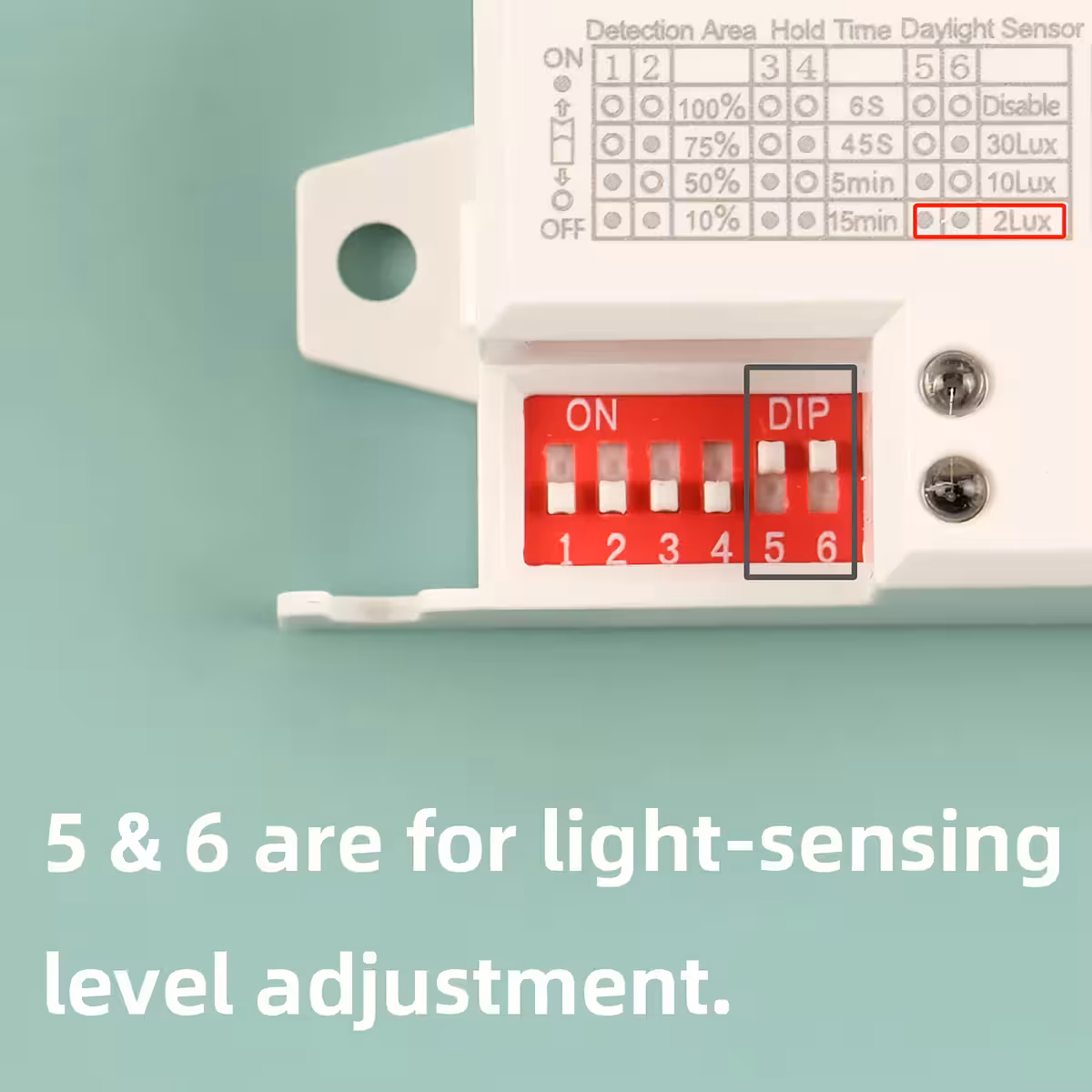 Lichtschwellwert-Auswahl von 2 bis 2000 Lux für Dämmerungssensor