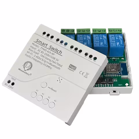 Intelligentes WiFi-Relais 4 Kanäle – Smart-Schalter Tuya 220V mit Fernsteuerung