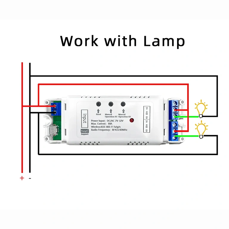 Montage- und Anschlussdiagramm für das intelligente WiFi-Relaismodul
