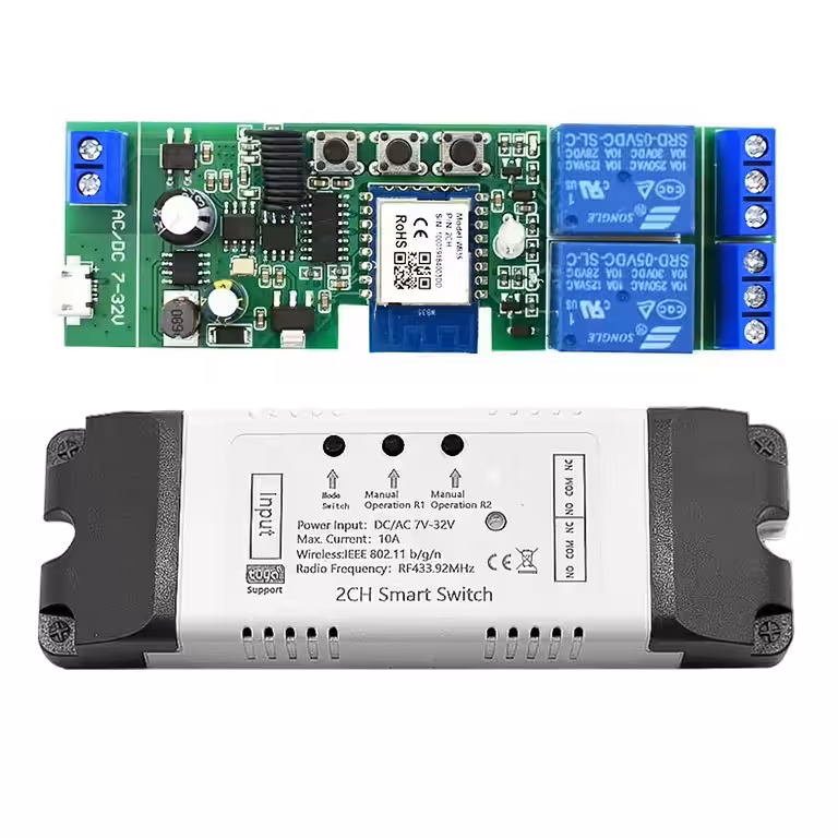 WiFi Smart Life Relaismodul 2 Kanäle 5V–24V – kompatibel Tuya