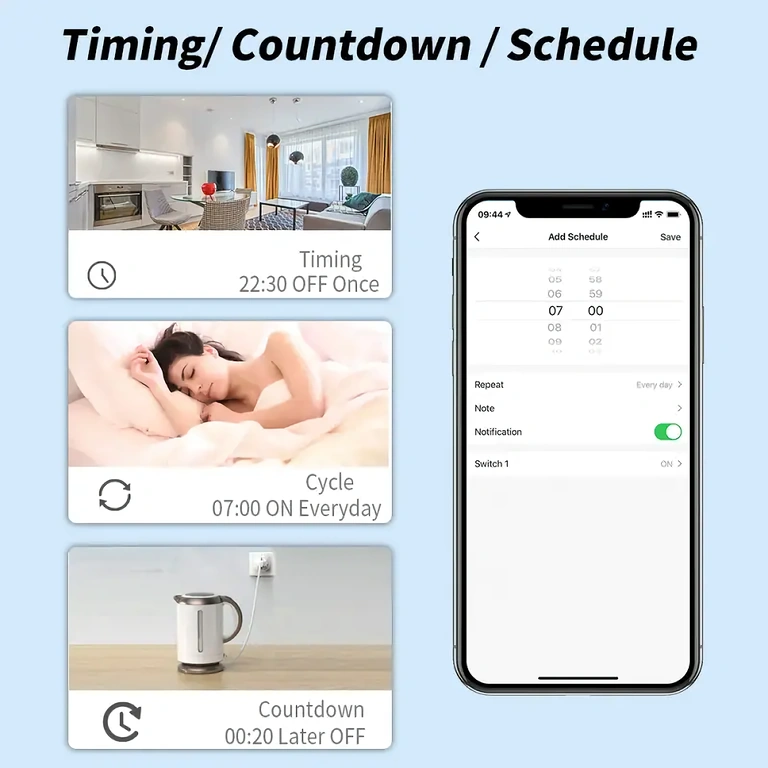 Tägliche und wöchentliche Programmierung Intelligente Steckdose mit Programmierfunktion für automatische Steuerung