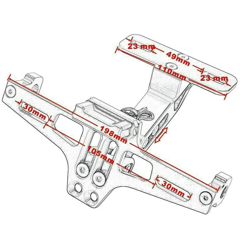 Kompakter Motorrad-Kennzeichenhalter, ideal für Sportmotorräder
