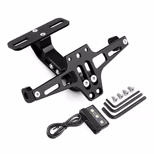 Klappbarer Motorrad-Kennzeichenhalter mit LED, universal sportlich