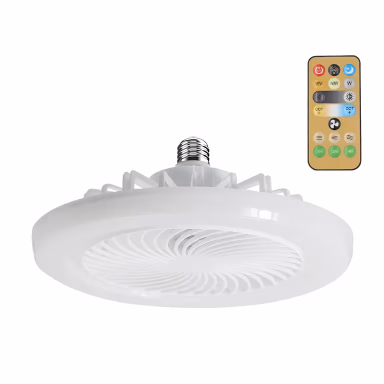 Deckenventilator weiß mit Fernbedienung und dimmbarem LED-Licht – Innen & Terrasse