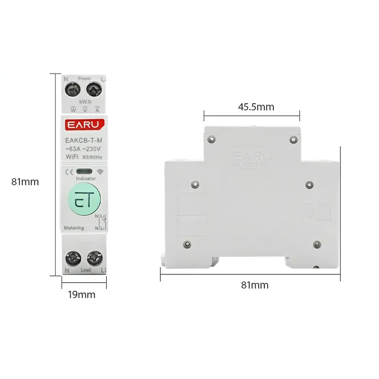 Stromzähler mit Schutzabdeckung Seitenansicht des Stromzählers mit Schutz für Anschlussklemmen