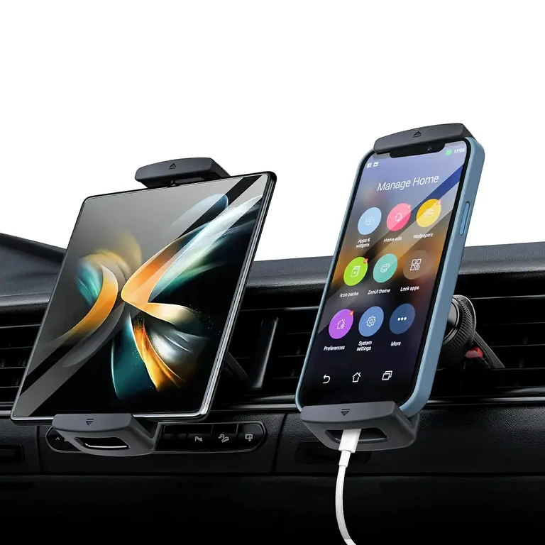 Verstellbare Auto-Halterung für Tablets 7–12 Zoll, Befestigung am Lüftungsgitter