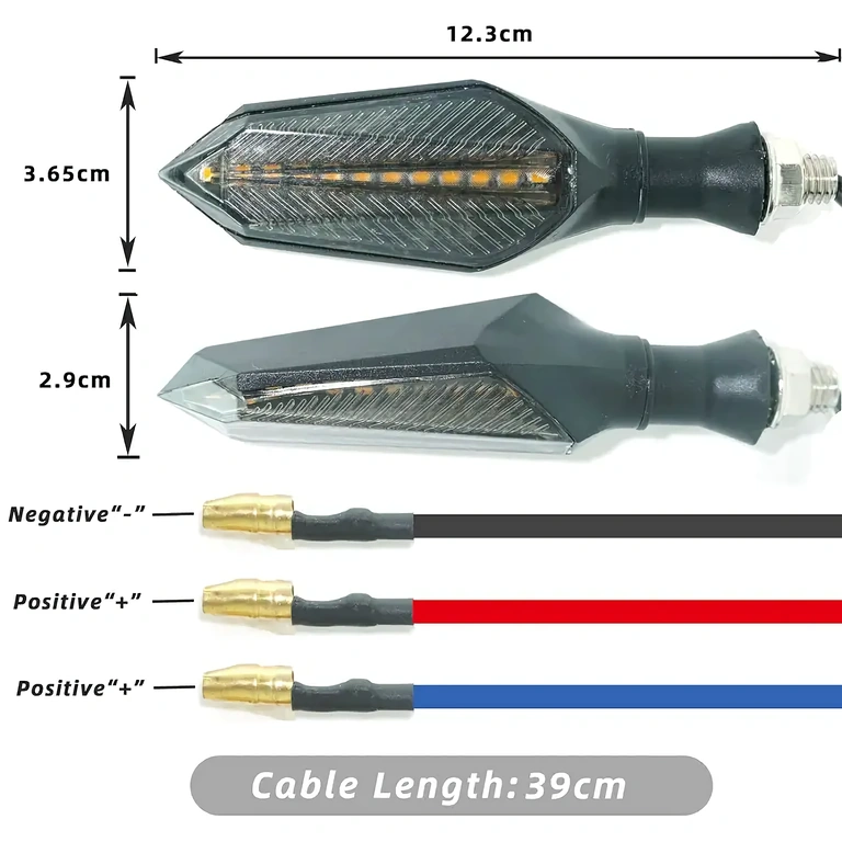 3-Draht-Blinkeranschluss Blinker mit schwarzem, blauem und rotem Kabel zur Verbindung