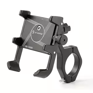 Verstellbare Handyhalterung für Motorrad, Fahrrad, E-Scooter und ATV – schwarzes Aluminium