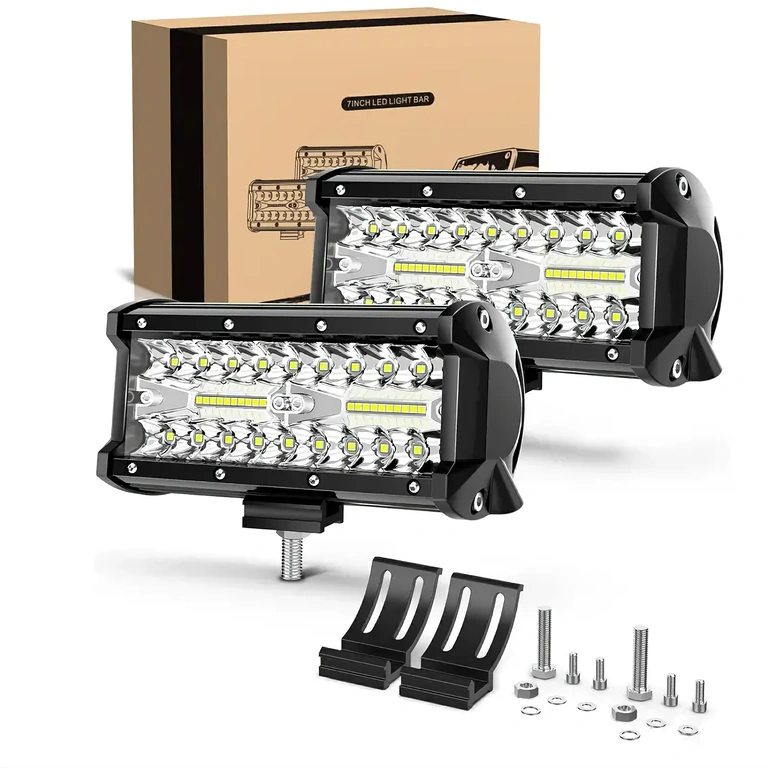 LED-BAR-Scheinwerfer 24.000 lm, 12-24V LED-Bars mit 24000 Lumen, Spannung 12–24 V, klares Licht, schwarzes Gehäuse
