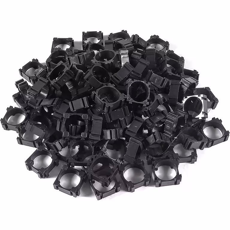 Set 100 modulare Halter für Li-Ion-Zellen 18650 – ABS-Klemmhalter für Batteriebank