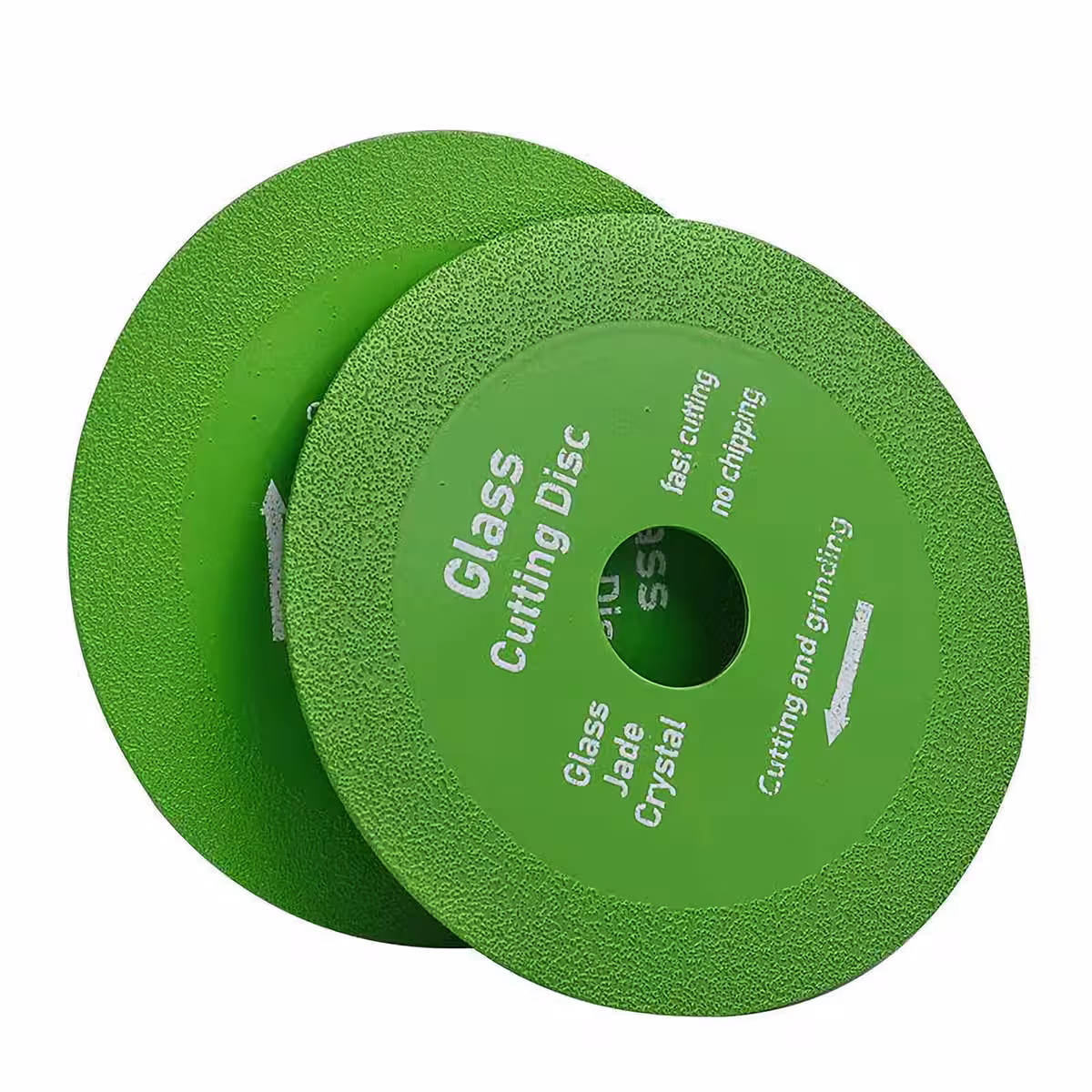 Zwei Diamantscheiben zum Schneiden und Schleifen von Glas