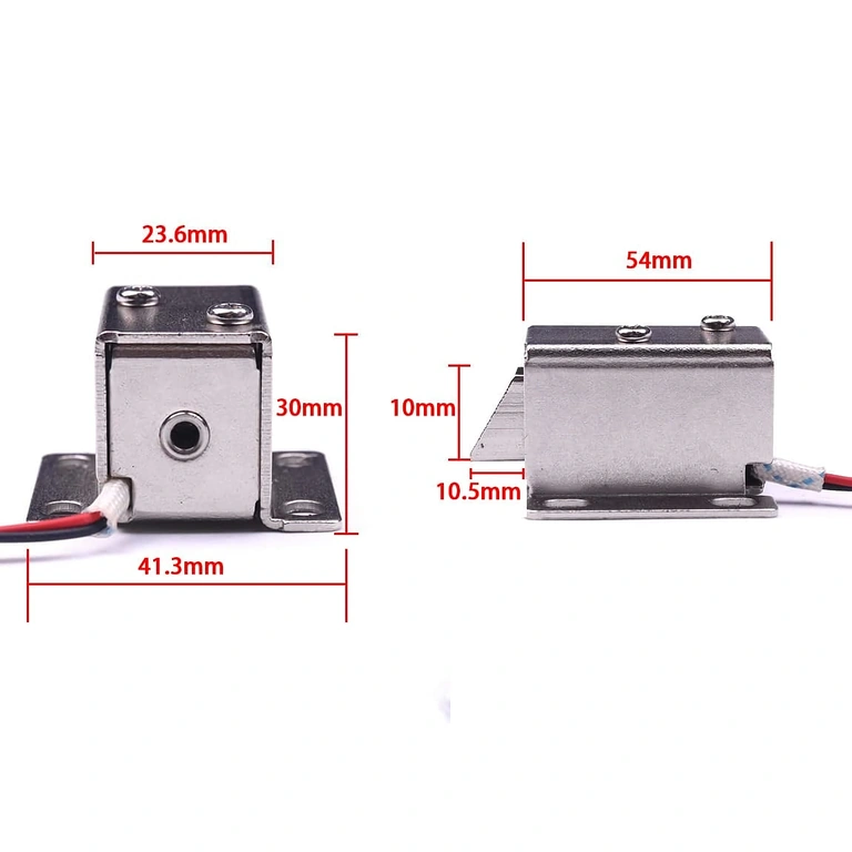 Abmessungen des elektromagnetischen Schlosses 12V im Bild gezeigt