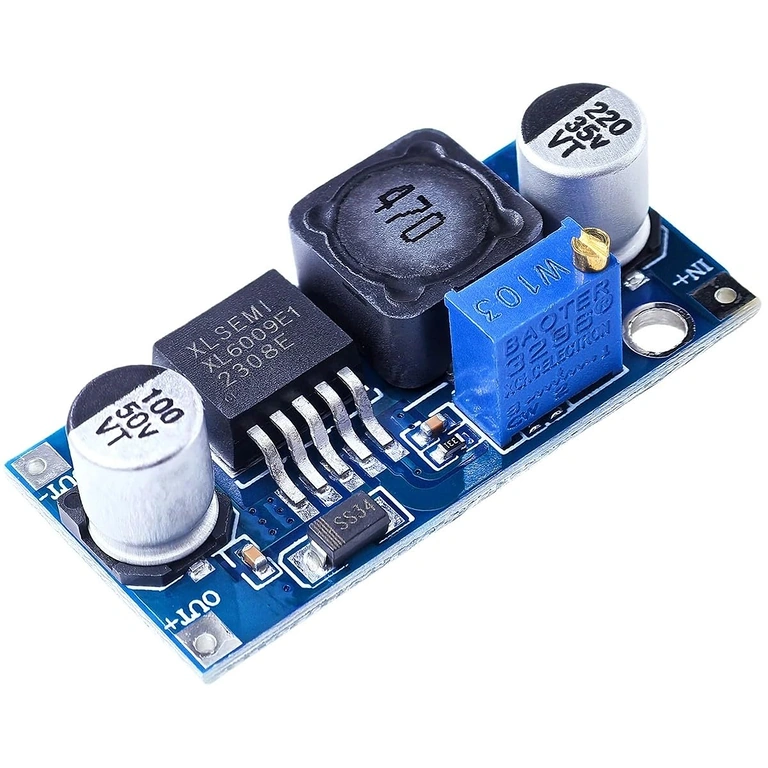 Bild mit Hauptkomponenten des XL6009 Moduls