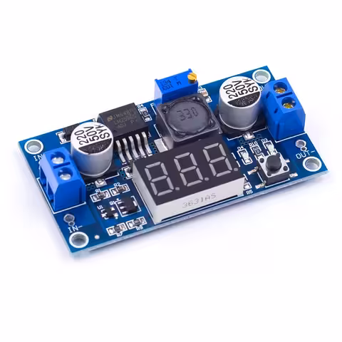 LM2596 Step-Down DC-DC Buck Converter mit Display – einstellbare Spannung 1,25V–37V 3A