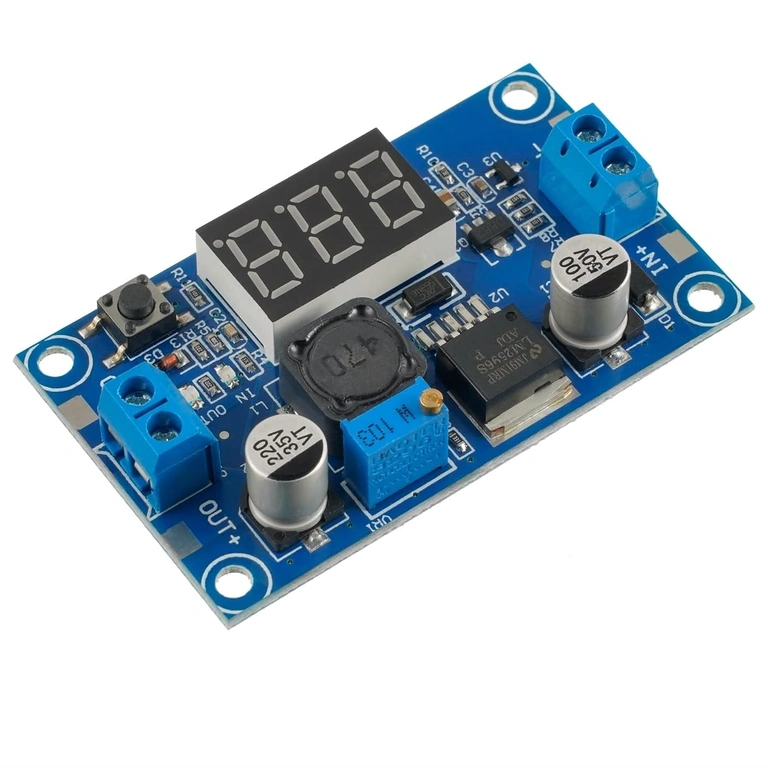 LM2596 Step-Down Modul mit Voltmeter-Display, Frontansicht