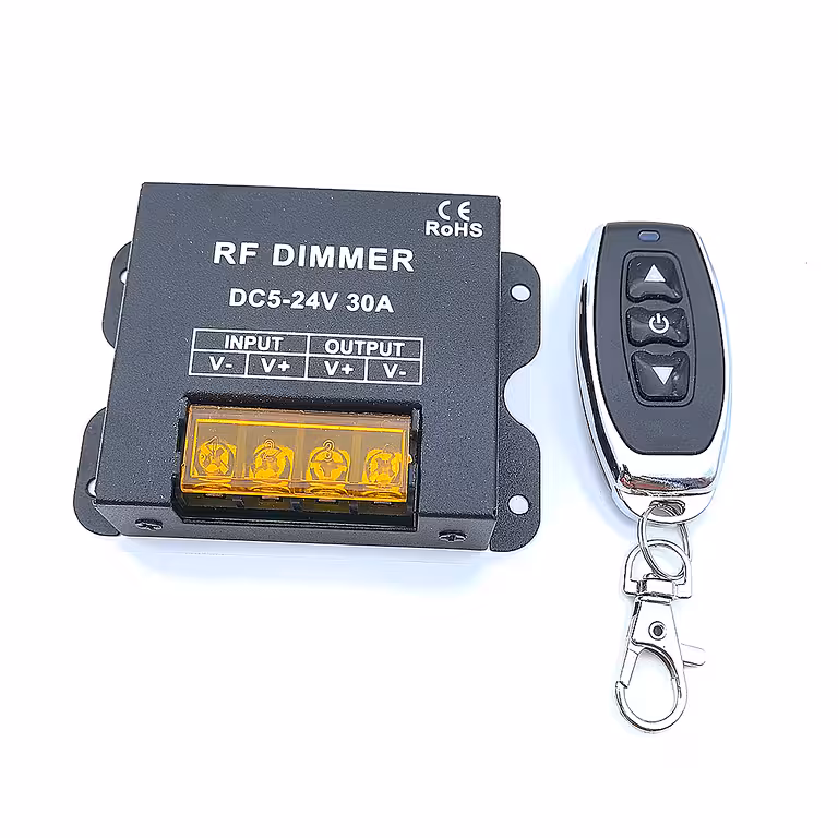 LED-Streifen Dimmer 5V 12V 24V 30A mit RF-Fernbedienung – DC-Controller für einfarbige LED-Streifen