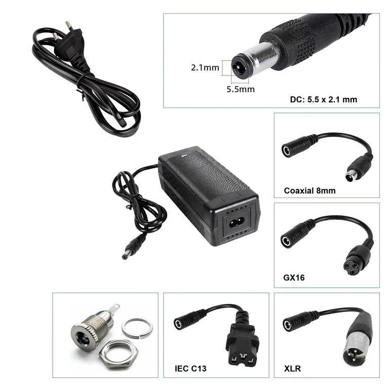 Ladegerät mit IEC C13-Stecker Ladegerät 60V–67,2V 2A mit IEC C13-Anschluss für CityCoco-, Harley-Scooter und Dreiräder