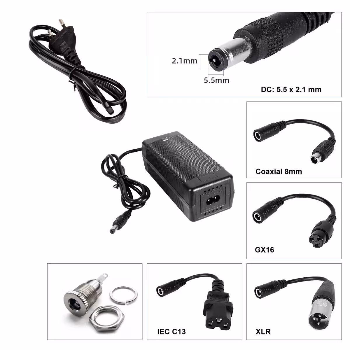 Ladegerät 60V–67,2V 2A mit IEC C13-Anschluss für CityCoco-, Harley-Scooter und Dreiräder