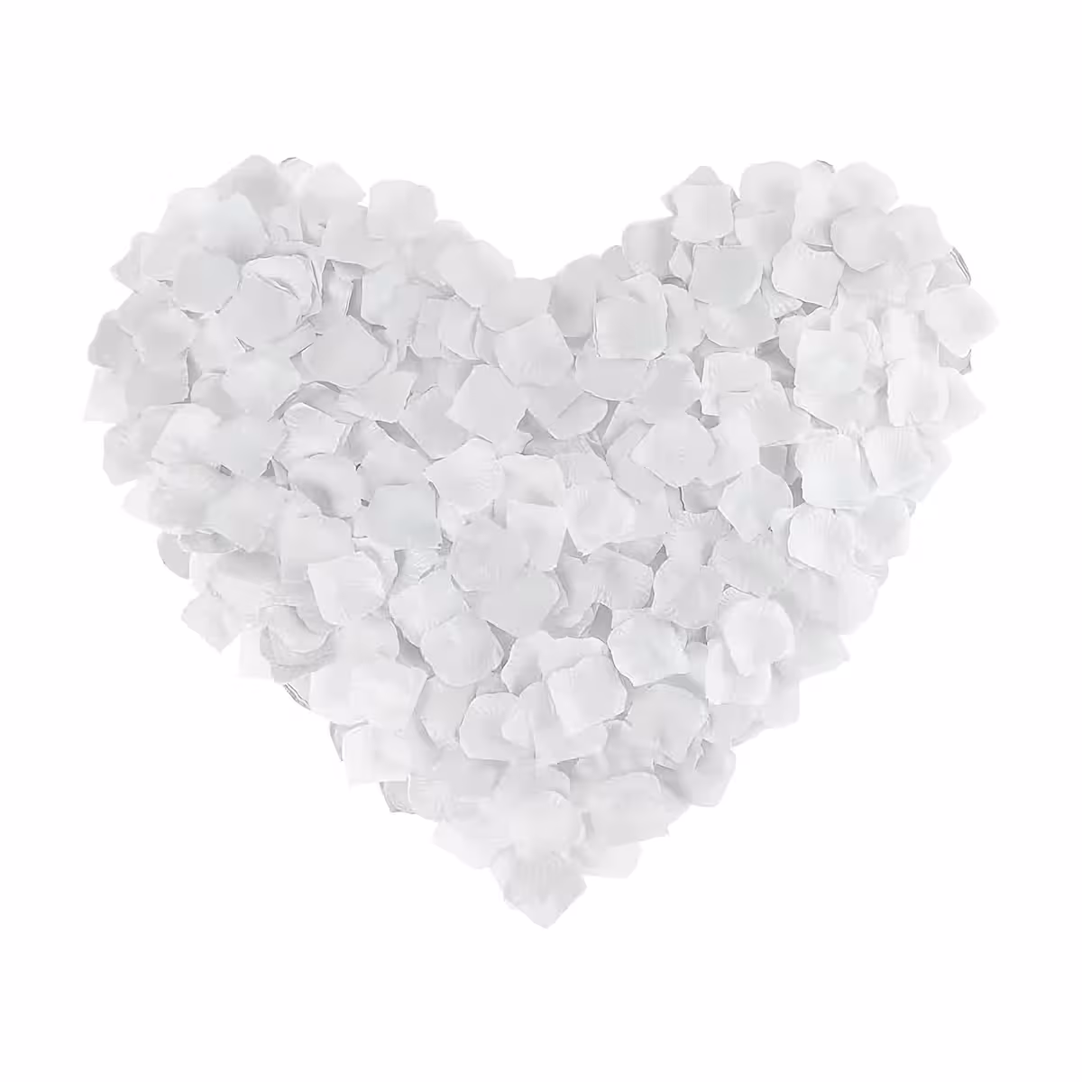 Dekoratives Set mit künstlichen weißen Blütenblättern aus Textil