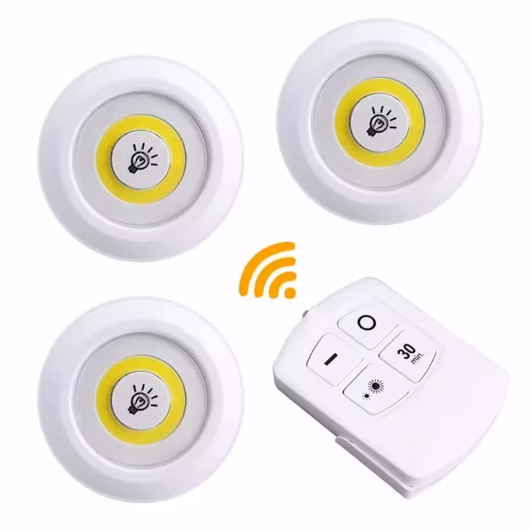 Set 3 LED-Strahler mit Fernbedienung – Batteriebetriebene Lampen für Innenbeleuchtung