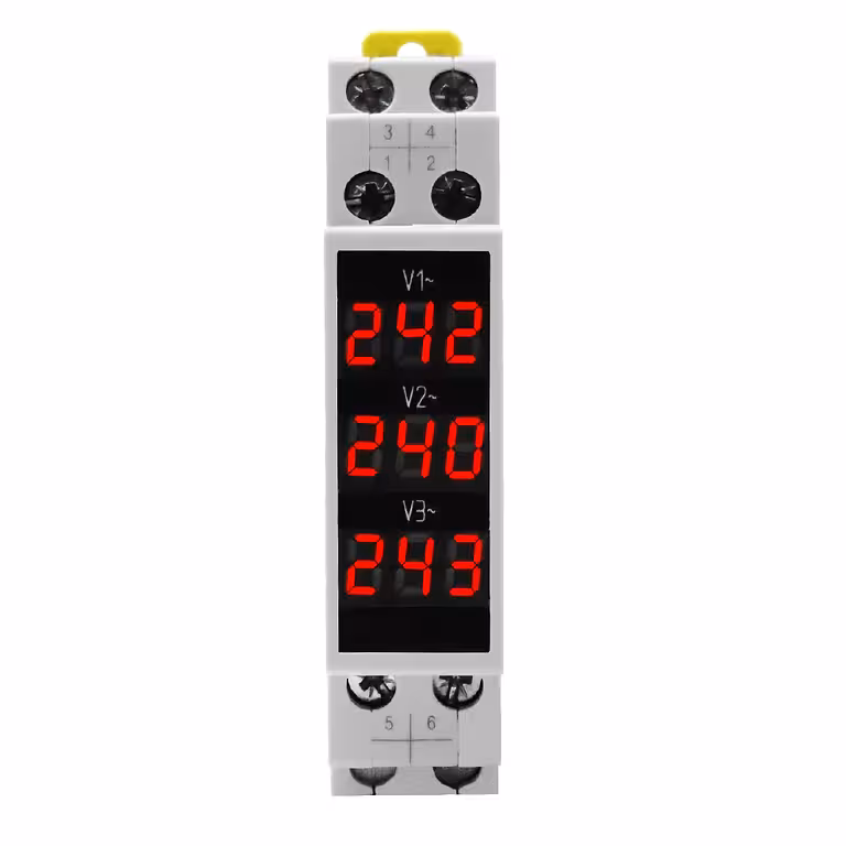 Digitales dreiphasiges Voltmeter für Schaltschrank – DIN-Schienen-Montage