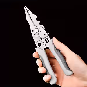 Multifunktionale Elektriker-Zange für Elektrokabel – Schneiden, Abisolieren, Abmanteln und Crimpen 6-in-1