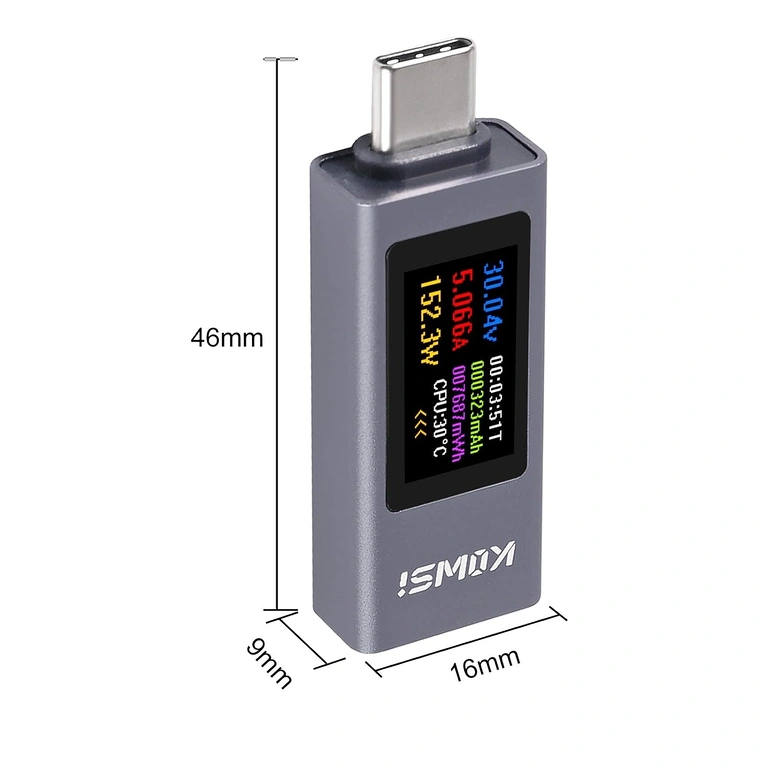 USB-C-Tester KWS-2302C Seitenansicht