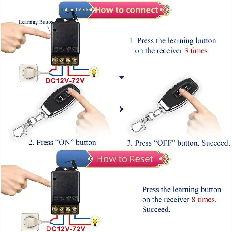 RF-Modul 433MHz, Relais mit Fernbedienung für präzise und sichere Steuerung