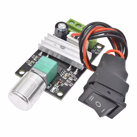 DC-Motorcontroller 6V / 12V / 24V 3A – PWM-Drehzahlregler mit Richtungsumschalter und Spannungsregelung