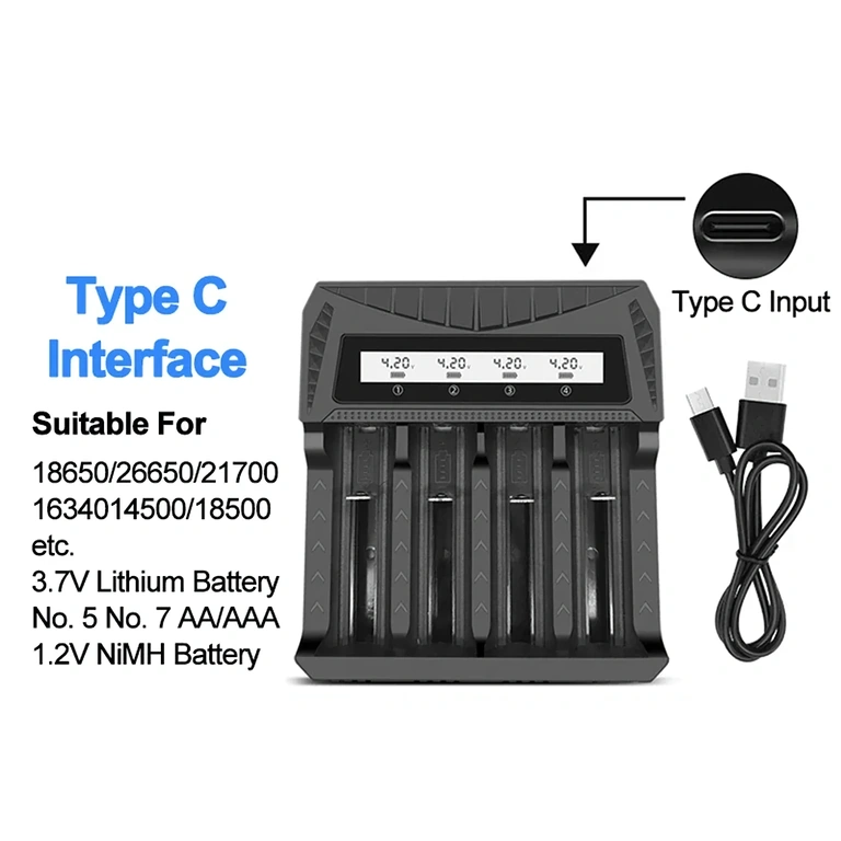 Ladegerät kompatibel mit mehreren Batterietypen